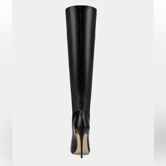 FEMME Los Angeles Mariel Black Leather Boots 2 way high heels knee Revolve 8 - Picture 4 of 12